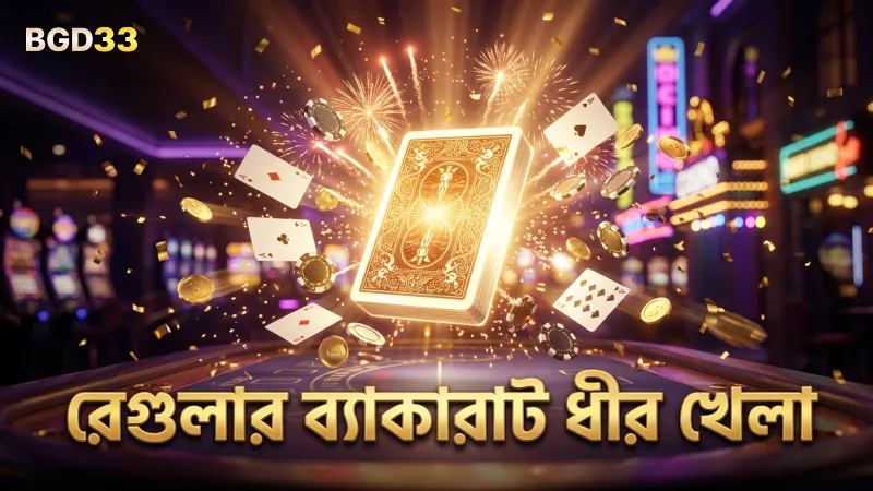 রেগুলার ব্যাকারাটে ধীর গতির খেলার পরিবেশ।